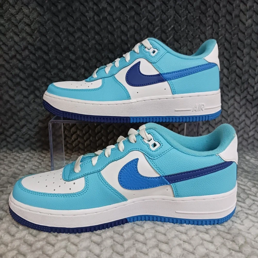Nike Air Force 1 Low LV8 2 Light Photo Blue Deep Royal GS Sneakers Shoes Sz 6.5Y